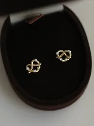 Stud Earrings Fashion 925 Sterling Silver Sweet Mini Heart Shape For Women Girl Shinny Zircon Gold Earring Wedding Jewelry