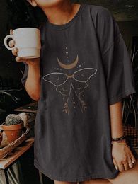 Women's T Shirts Vintage Butterfly Print Women Harajuku Summer Loose Tee Shirt 90s Girls Drop Shoulder Short Sleeve Tops Clothes