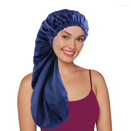 Beanies Beanie/Skull Caps Women Elastic Double Layer Adjustable Long Hair Stain Sleep Hat Muslim India Headwear Printed Flower Bonnet Night