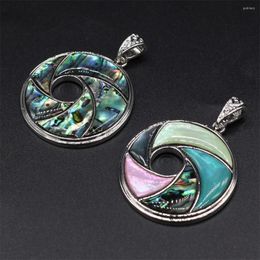 Pendant Necklaces Natural Shells Abalone Shell Round For Jewellery Making DIY Necklace Earring Hanging Accessories Charms Gift Party 40x40mm