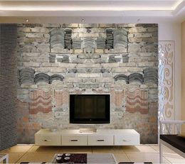 Wallpapers Papel De Parede Vintage Brick Tile Natural Stone Wall 3d Wallpaper Mural Living Room Tv Bedroom Papers Home Decor