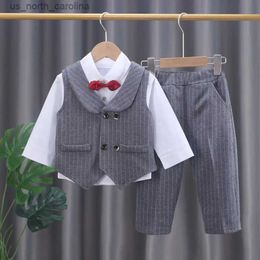 Clothing Sets Spring Children Gentleman Baby Boys Sweater Strips Vest Shirt Pants Kids Infant Clothing Toddler Tracksuit Years