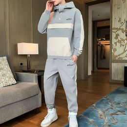 Men's Tracksuits Men's Track and Field Suit Sweatshirt Set Suitable for Couple Hoodies Street Wear Hoodies Men's Sweatpants Set 230406