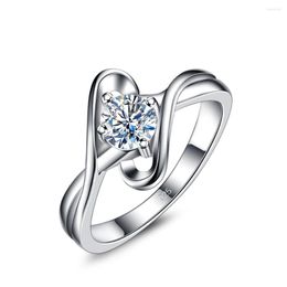 Cluster Rings Fashion Surround Zircon Ring For Woman Sexy Finger Accessories Korean 925 Silver Jewelry Wedding Party