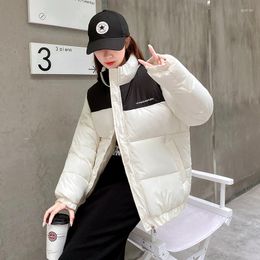 Women's Down 2023 Winter Padded Jacket Women Korean Loose Thicken Zippper Bubble Female Fashion Warm Black Cropped Coats