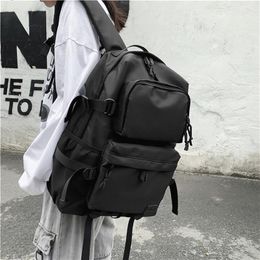 Backpack Women Black Anti Theft Splashproof Fashion Zipper Clip Bag For Adult Travel Multifunctional Men Knapsack