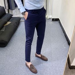 Men's Suits 2023 Spring Autumn Suit Pants Fashion Casual Slim Business Men Wedding Party Work Trousers Formal Z07