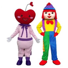 2024 Halloween Valentine's Day Love Mascot Costume Cute Clown Costume Halloween Party Funny Props Adult Walking Proposal Dress