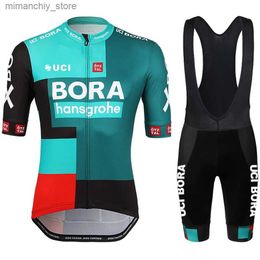 Cycling Jersey Sets Men's Cycling Suit Costume Bike Man UCI BORA Bicycs Shorts Clothes Summer 2023 Mtb Sports Clothing Bib Uniforms Mens Sets Team Q231107