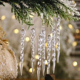 Noel Festivali Malzemeleri Yaratıcı Şeffaf Buz Şeridi Kolye Yeni Noel Ağacı Dekorasyon İplik Kolye Ağaç Asma Süsler