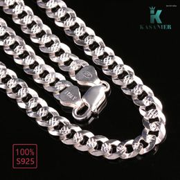 Chains KASANIER Men Curb Cuban Link Chain Necklace 925 Sterling Silver 5mm Wide 18-24inch Fashion Hip Hop/Rock Style Jewellery