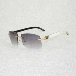 designer sunglasses sunglasses for women Vintage Natural Wood Oversize Men Black White Buffalo Horn Shades Rimless Wooden Eyewear for Driving Club Oculos Gafa