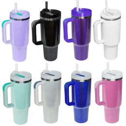 Wholesale 40oz Tumblers Cups With Handle Insulated Stainless Steel Tumbler Lids Straw Car Travel Mugs Coffee Tumbler Termos Cups Water Bottles Gift Product