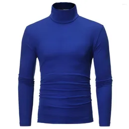 Men's T Shirts Autumn And Winter Casual Grassroots Slim-fit High-collar Long-sleeved Top Pullover T-shirt Stretch Clothing