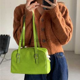 Shoulder Handbags Fasion Green PU Soulder Bags Simple Design Underarm Tote Vintage Bag Solid Color Pursecatlin_fashion_bags