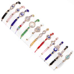 Charm Bracelets 24/ Evil Eye Mexican Hamsa Bracelet Set Protection Mal De Ojo Gold Anklets Jewelry Gift For Women Girls Boys Drop Deli Amkg2