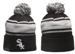 White Sox Beanies Chicago Bobble Hats Baseball Ball Caps 2023-24 Fashion Designer Bucket Hat Chunky Knit Faux Pom Beanie Christmas Sport Knit hat a3