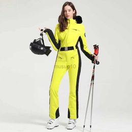 Other Sporting Goods One-piece Ski Suit Women Thickening Snowboard Female Overalls Winter Windproof Waterproof Breathable Clothing Skiing Suit HKD231106