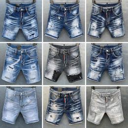 mens short jeans straight holes tight denim pants casual Night club blue summer italy style Jeans269A