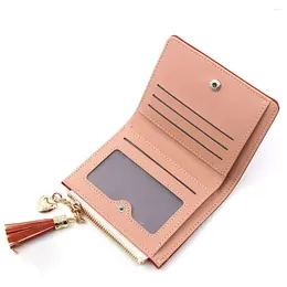 Wallets Card Holder Gift Multi-card Ladies Multifunctional Folding PU Leather ID Short Purse Love Heart Wallet Coin