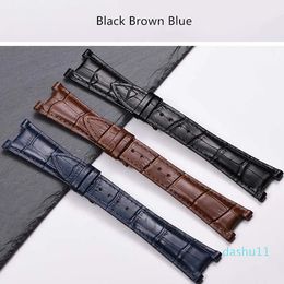 25mm Genuine Leather Watch Strap for Nautilus Wristband Men Dedicated Notch Bracelet Folding Clasp