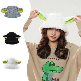 Y2K Sweet Cute Sheep animal beret - Vintage Plush Bucket Hat for Women, Perfect for Autumn/Winter Outdoor Activities and Kpop Fans (Z274)