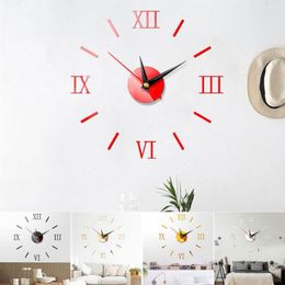 Wall Clocks 3D Mirror Acrylic Sticker Modern DIY Large Number Home Office Decor Art Europe Decal Quartz Clock