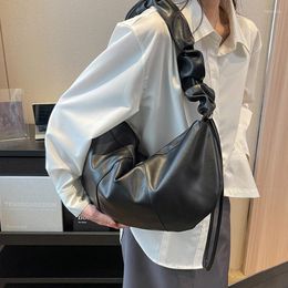 Evening Bags Retro Solid Colour Hobo For Women 2023 Spring Trend Designer Fashion Simple Leather Shoulder Crossbody Bag Lady Handbags
