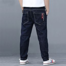 Jeans Fashion Children's Jeans High Quality Big Boy Denim Trousers Solid Cotton Pants Youth 8 10 12 14 16Y Children's Clothing 230406