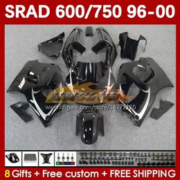 Motorcycle Fairings For SUZUKI SRAD GSXR 750 600 CC 600CC 750CC 96-00 168No.48 GSXR750 GSXR-600 96 97 98 99 00 GSX-R750 GSXR600 1996 1997 1998 1999 2000 Body black stock