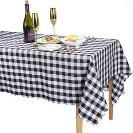 Table Cloth Black White Chequered Tablecloth Stainproof Rectangle Cover Washable Gingham Spillproof Plaid