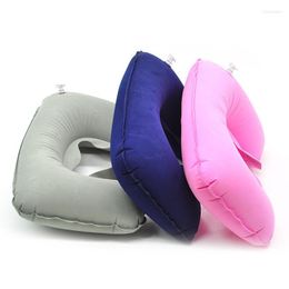 Pillow U Shaped Travel Neck Inflatable Portable Car Headrest Soft Air Cushion For Home Office Aeroplane 23