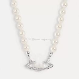 Pendant Necklaces silver Western west Queen with the same wood star vivi pearl necklace wholesales European and American fashion INS1 :1 brass plated clavicle women