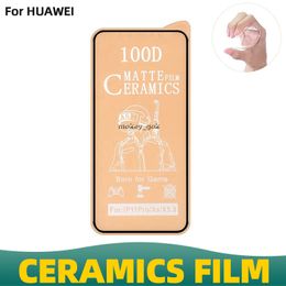 100D Anti Broken Full Glue Screen Protector 9H matte Nano Ceramic Coating AG Ceramics film for huawei NOVA3 NOVA5 NOVA7 NOVA8 Y9 PRIME P50 P30 P40 PLAY 3E Y9A Y7A