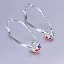 Hoop Earrings Charm Colour Crystal Silver Charms Women Lady Nice Beat Wedding Luxury Fashion Jewellery