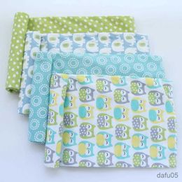 Blankets Swaddling 4pcs/pack 100% Cotton Flannel Diapers Supersoft Receiving Baby Blanket Newborn Wrap 76x76cm Baby Bedsheet Print Blanket Swaddle R231106