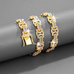 Cuban Link Chain Necklace Bracelets Hip Hop diamond Gold Silver rapper chains Women Luxury Jewelry For Mens Womens