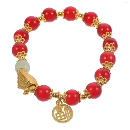 Charm Bracelets Zodiac Bracelet Dragon Red String Chain Wrist Accessory
