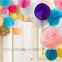 Christmas Decorations 30pcs/lot 8"(20cm) Colourful Honeycomb Balls Tissue Flowers Ball For Party Wedding 16 Colours