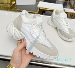 Luxury Men Women Sports Shoe Retro Worn Casual Thick Sole Shoes Mesh lining Low-top Panelled Calfskin