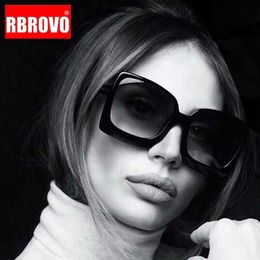 Sunglasses RBROVO 2023 Oversized Sunglasses Women Vintage Sun Glasses for Women/Men Luxury Sunglasses Women Mirror Oculos De Sol Feminino P230406