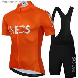 Cycling Jersey Sets INEOS Men's Cycling Clothing Tricuta Man Sports Set Uniform Jersey 2023 Summer Shorts Clothes Mountain Bike Mtb Pants Suit Gel Q231107