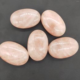 Decorative Figurines Natural Rose Quartz Palm Stone Powder Pink Crystal Slice Chakra Tumbled Reiki Healing Energy