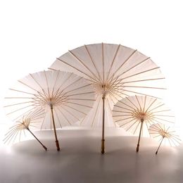 Bridal Wedding Parasols White Paper Umbrellas Beauty Items Chinese Mini Craft Umbrella Diameter 20cm 30cm 40cm 60cm