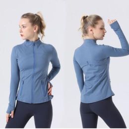 LU-088 2023 Yoga Jacket Womens LL Define Workout Sport Coat Fitness Jacket Sports Quick Dry Activewear Top Solid Zip Up Sweatshirt Sportwear Hot Sell 3q