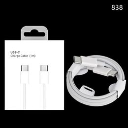 USB C To Type C Cables PD Fast Charging 18W 20W for smart phone Samsung S21 S20 Note 20 Quick Charge 4.0 3ft 6ft Charger Wire with Retail package 838D