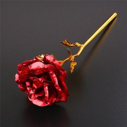 Foil Plated Rose Creative Gifts Lasts Forever Rose for Lover's Wedding Christmas Valentine's day present Home Decoration flower Top Quality
