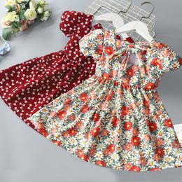 Girls Dresses 16 Years Baby Sleeveless Flower Print Sundress Kids Casual Clothes Summer Princess Dress Children Party Pageant 230406