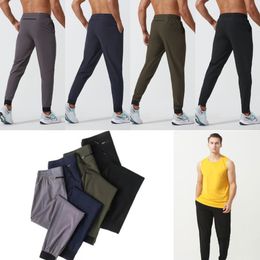 Lu Lu Men s Jogger Long Pants Sport Yoga Outfit Quick Dry Drawstring Gym Pockets Sweatpants Trousers Mens Casu Elastic Waist Fiess Pant Dra