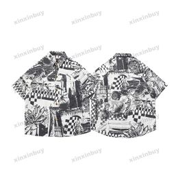 xinxinbuy Men designer Tee t shirt 23ss Paris Panelled collage pattern print short sleeve Denim women Black white blue gray XS-2XL